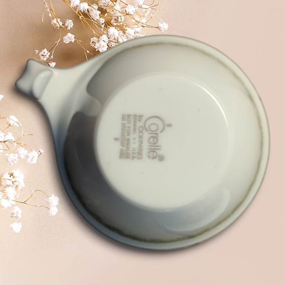 Vintage Corelle 6 Spring Blossom Butterfly Green Hook Handle Stackable Cups - Picture 5 of 5